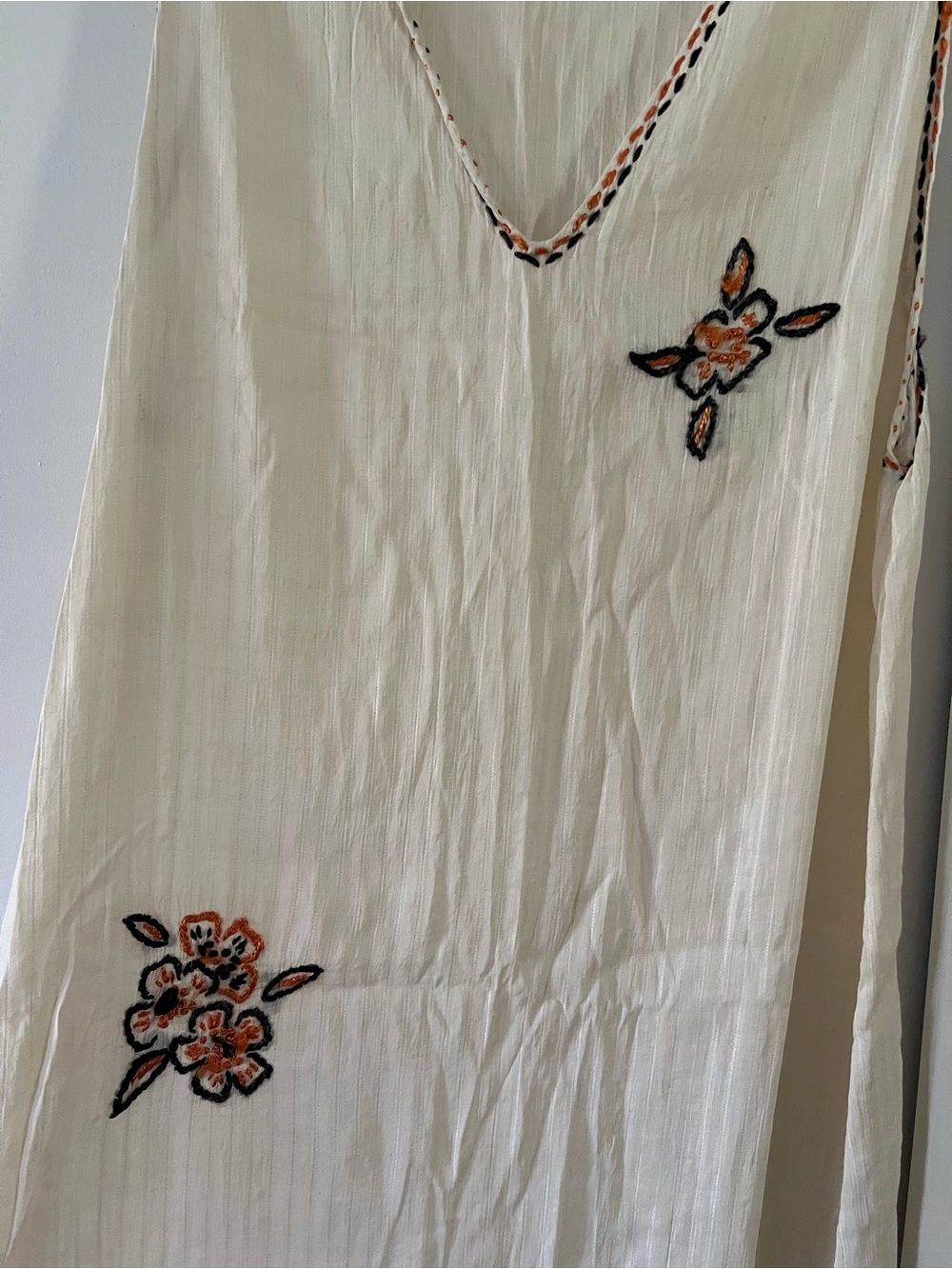 True vintage 1920s Embroidered V-Neck Nightie / Slip Dress - Picture 2 of 7